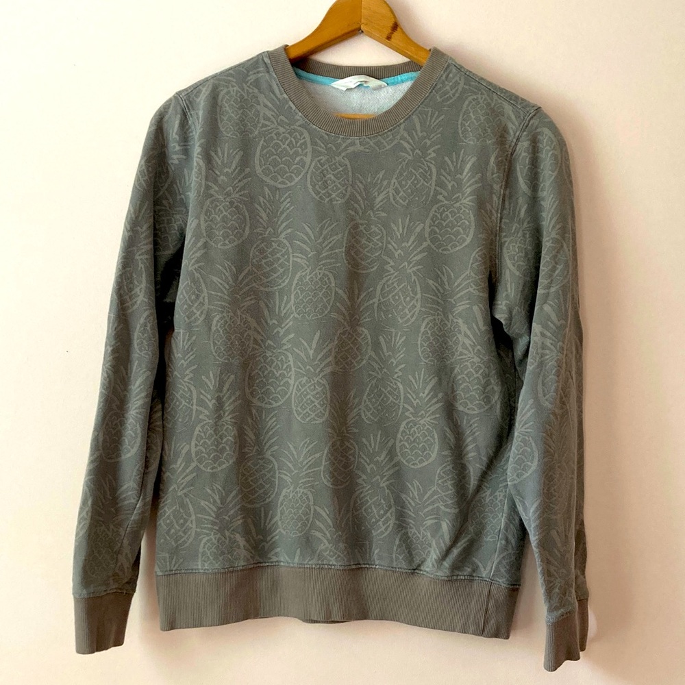 Chubbies Lounge Sweatshirt Mens Medium Gray AOP Pineapple Crewneck Pullover